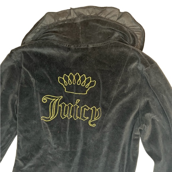 Juicy Couture Black Label Velvet Black And Gold Robe - Picture 4 of 4